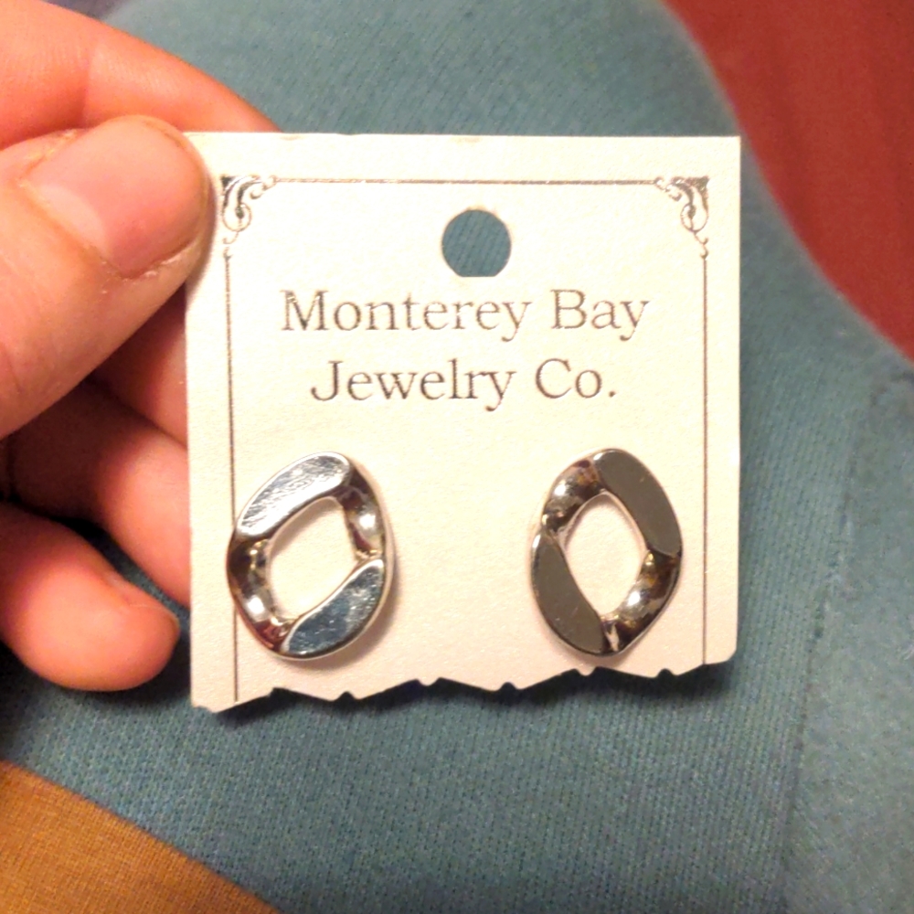 Silver chain earrings